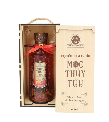 RƯỢU ĐÔNG TRÙNG HẠ THẢO MỘC THUỶ TỬU 625 ML HỘP GỖ