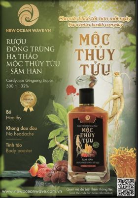 Rượu đông trùng Hạ thảo Mộc Thuỷ Tửu_ Sâm Hàn 500ml