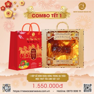 COMBO 1 - Rượu Đông Trùng Hạ Thảo Mộc Thủy Tửu - bình linh vật Ngựa