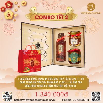 COMBO 2 - Rượu Đông trùng hạ thảo Mộc Thủy Tửu, Đông trùng hạ thảo sấy thăng hoa, Mật ong rừng Mộc Thủy Mật