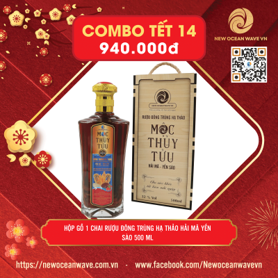 COMBO 14 - Rượu Đông trùng hạ thảo, hải Mã, Yến sào Mộc Thủy Tửu