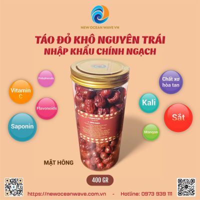 TÁO ĐỎ KHÔ 400 GR NHẬP CHÍNH NGẠCH