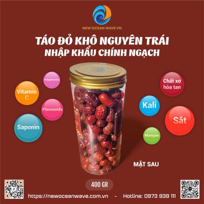 TÁO ĐỎ KHÔ 400 GR NHẬP CHÍNH NGẠCH