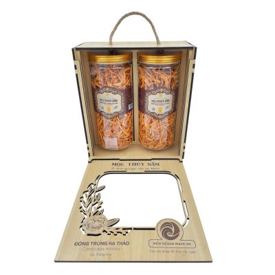 NẤM ĐÔNG TRÙNG HẠ THẢO DƯỢC LIỆU SẤY THĂNG HOA 50GR HỘP GỖ ĐÔI