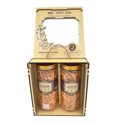 NẤM ĐÔNG TRÙNG HẠ THẢO DƯỢC LIỆU SẤY THĂNG HOA 50GR HỘP GỖ ĐÔI