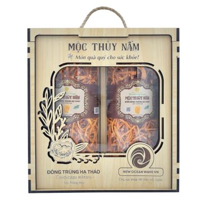NẤM ĐÔNG TRÙNG HẠ THẢO DƯỢC LIỆU SẤY THĂNG HOA 50GR HỘP GỖ ĐÔI