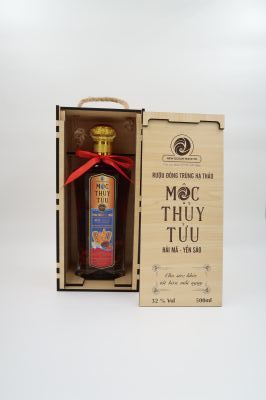 Moc Thuy Tuu Cordyceps Seahorse Bird's nest Liquor 500ml Wooden Box