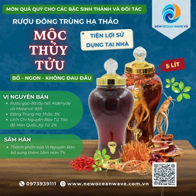 RƯỢU ĐÔNG TRÙNG HẠ THẢO MỘC THUỶ TỬU BÌNH 5 LÍT CÓ VÒI - QUÀ TẶNG LỚN CHO TÌNH CẢM ĐONG ĐẦY