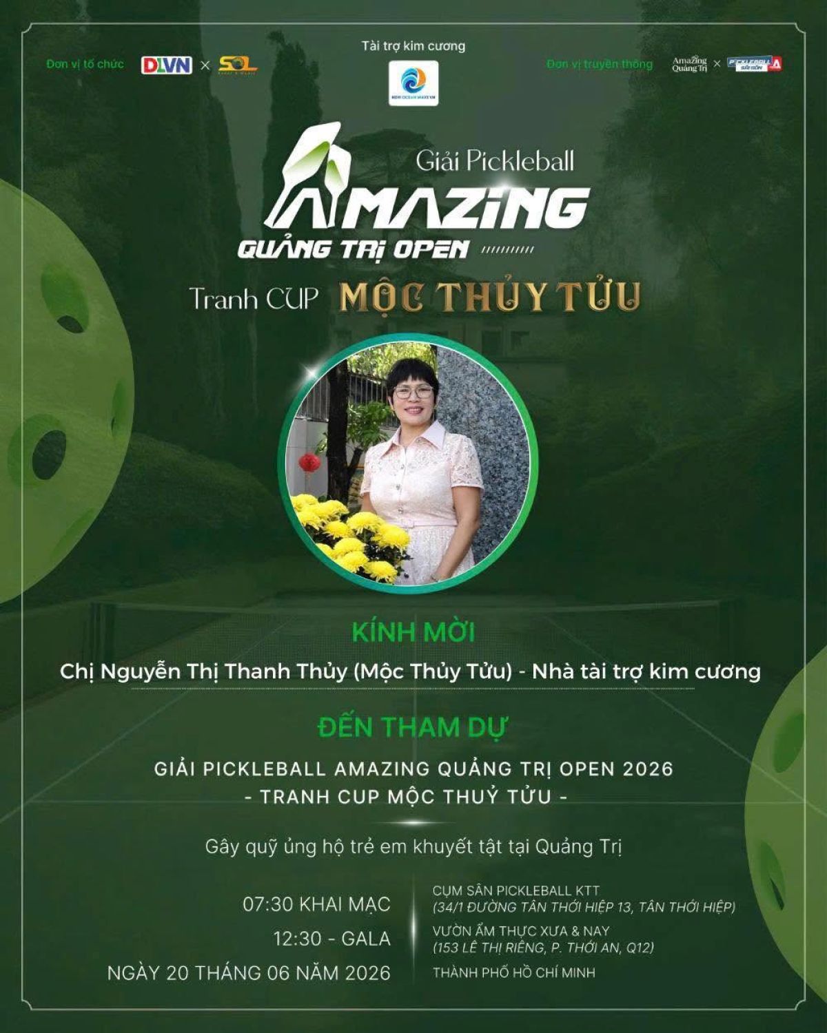 AMAZING QUẢNG TRỊ OPEN 2026 &ndash; TRANH C&Uacute;P  MỘC THỦY TỬU (RƯỢU Đ&Ocirc;NG TR&Ugrave;NG HẠ THẢO)