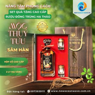 NÂNG TẦM PHONG CÁCH VỚI SET QUÀ TẶNG CAO CẤP: RƯỢU ĐÔNG TRÙNG HẠ THẢO MỘC THỦY TỬU - SÂM HÀN