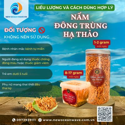 NẤM ĐÔNG TRÙNG HẠ THẢO - LIỀU LƯỢNG VÀ CÁCH DÙNG HỢP LÝ